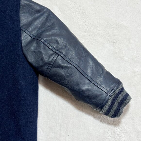 Baby Gap 4T Faux Leather Wool Letterman Bomber Stylish Spring Jacket - Picture 14 of 15